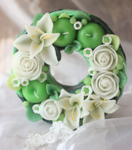 bougie fleur en couronne